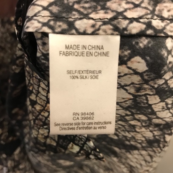 Theory Ananine Snake Lace Shirt Dress 0 silk tan gray black brown - Picture 12 of 13